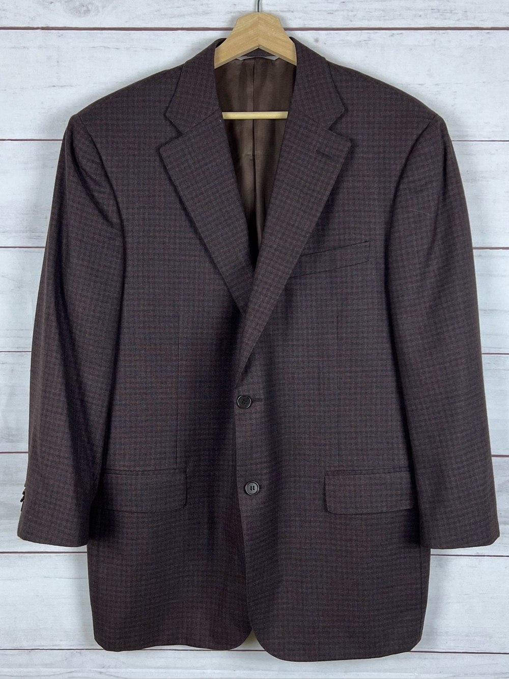 Canali Silk Wool Brown Plaid Sport Coat Blazer Suit Jacket IT 56R US 46R